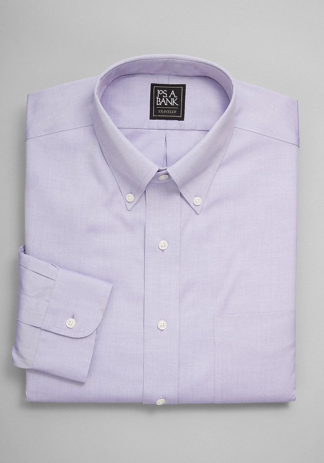 Traveler&reg; Collection Traditional Fit Button-Down Collar Solid Dress Shirt