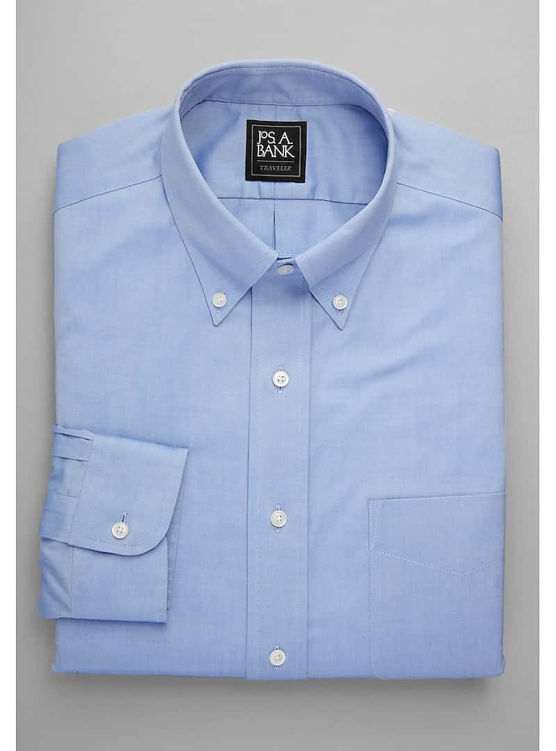 Traveler Collection Traditional Fit Button-Down Collar Dress Shirt