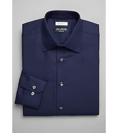 Reserve Collection Tailored Fit Spread Collar Textured Formal