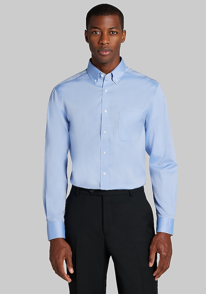 Men's Traveler? Collection Slim Fit Button-Down Collar Dress Shirt at Jos. A. Bank, Original Blue, Size 16 1/2 x 35