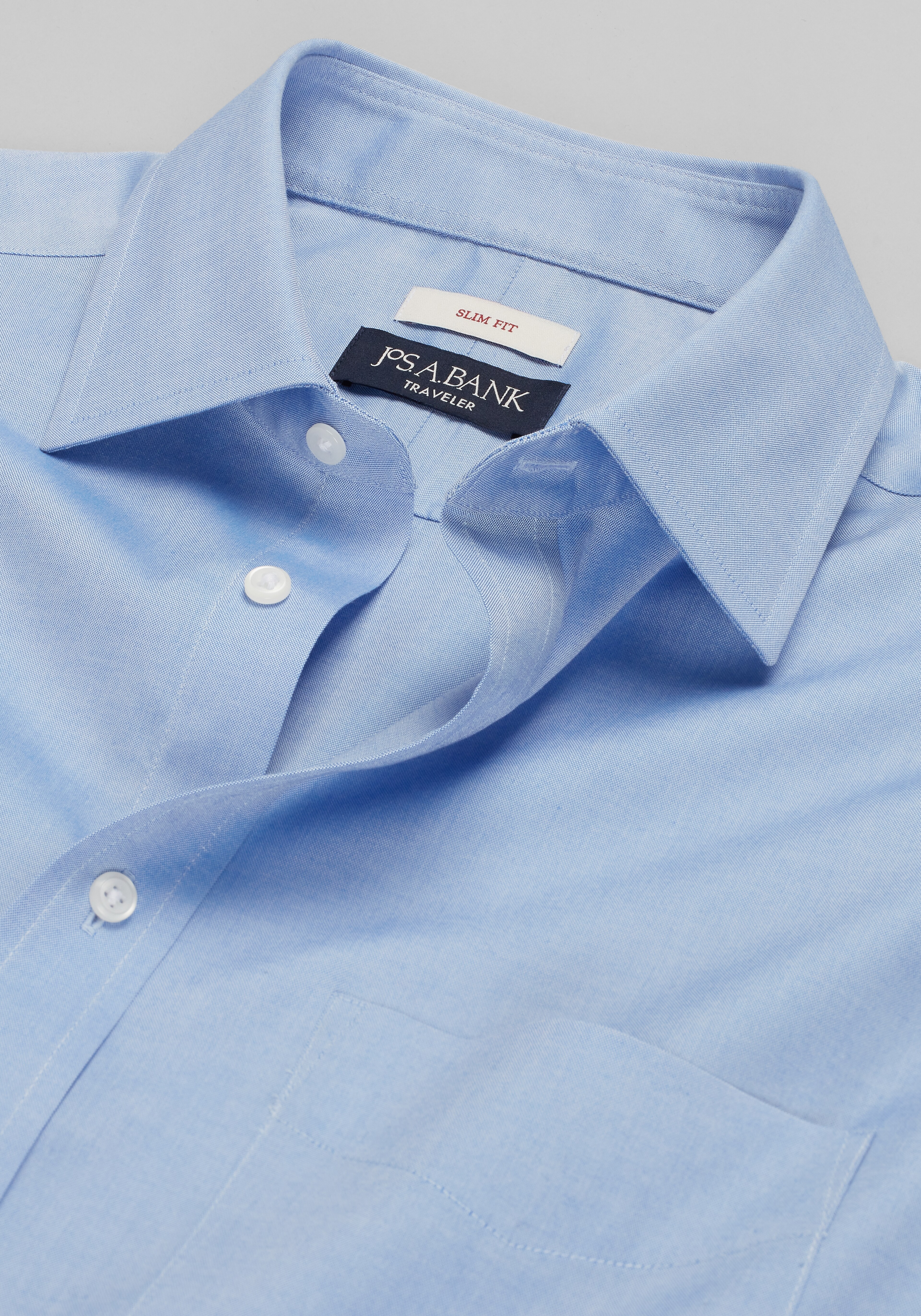 Traveler® Collection Slim Fit Spread Collar Solid Dress Shirt