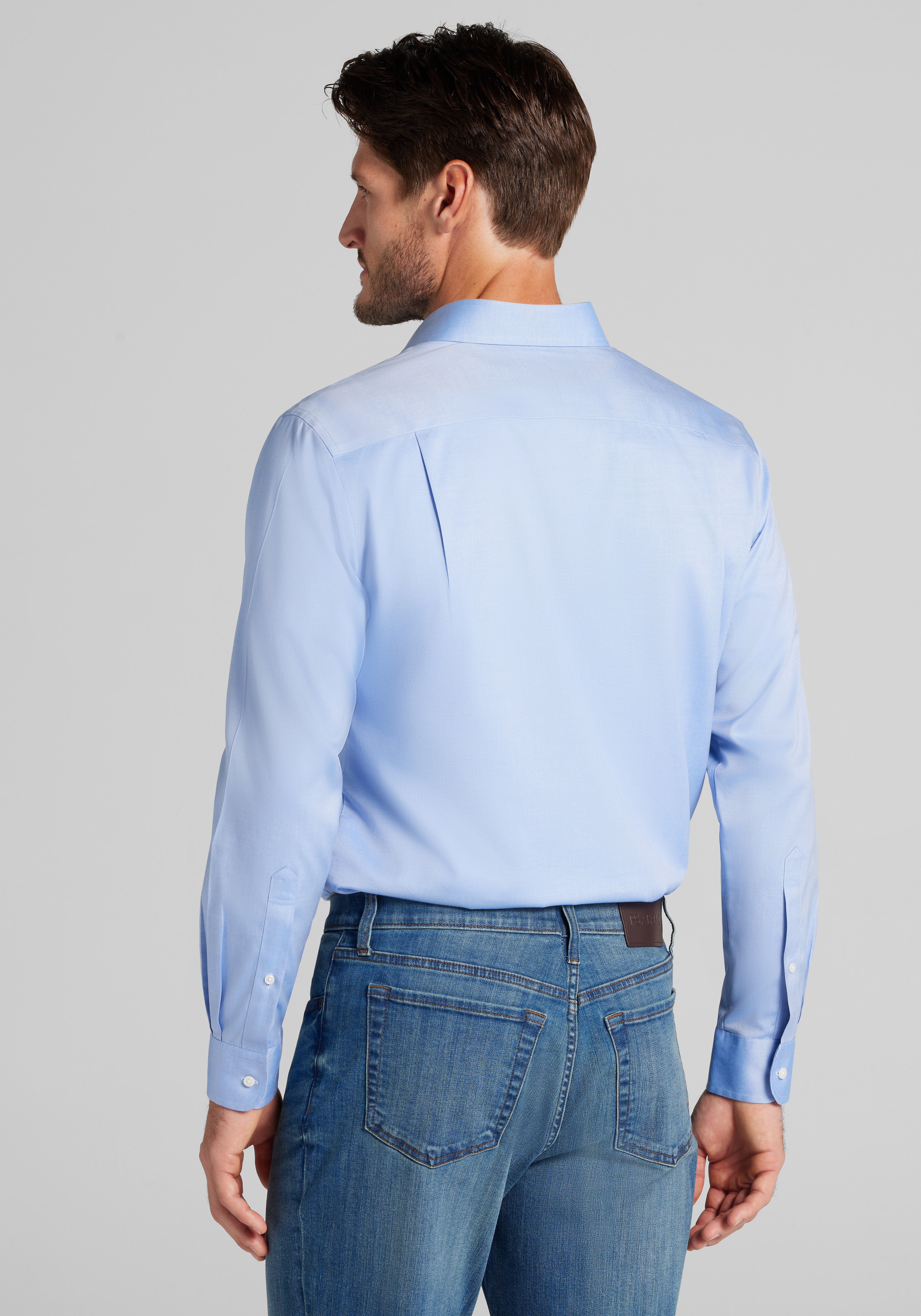 Traveler® Collection Slim Fit Spread Collar Solid Dress Shirt