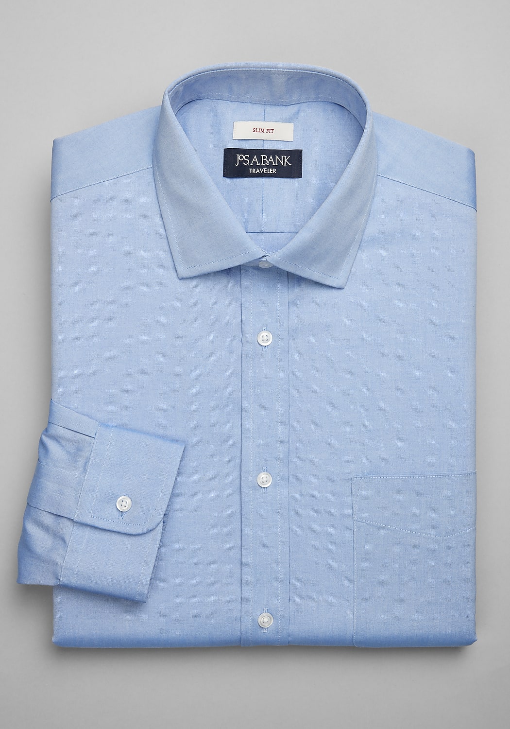 Traveler&reg; Collection Slim Fit Spread Collar Solid Dress Shirt