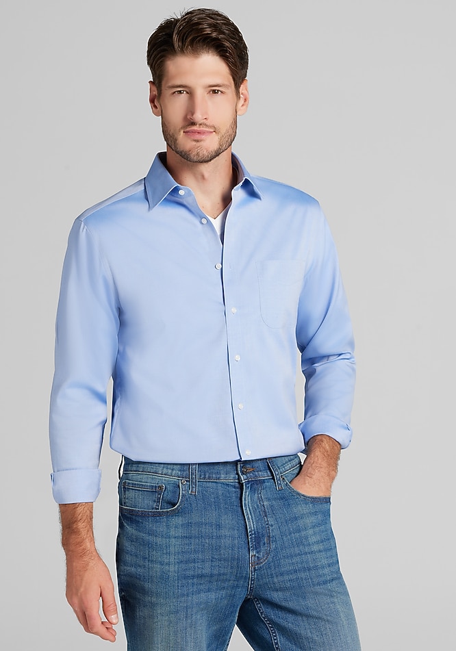 slim fit dress slacks Blue Dress Shirt Tailored / 16 / 33 main image 1