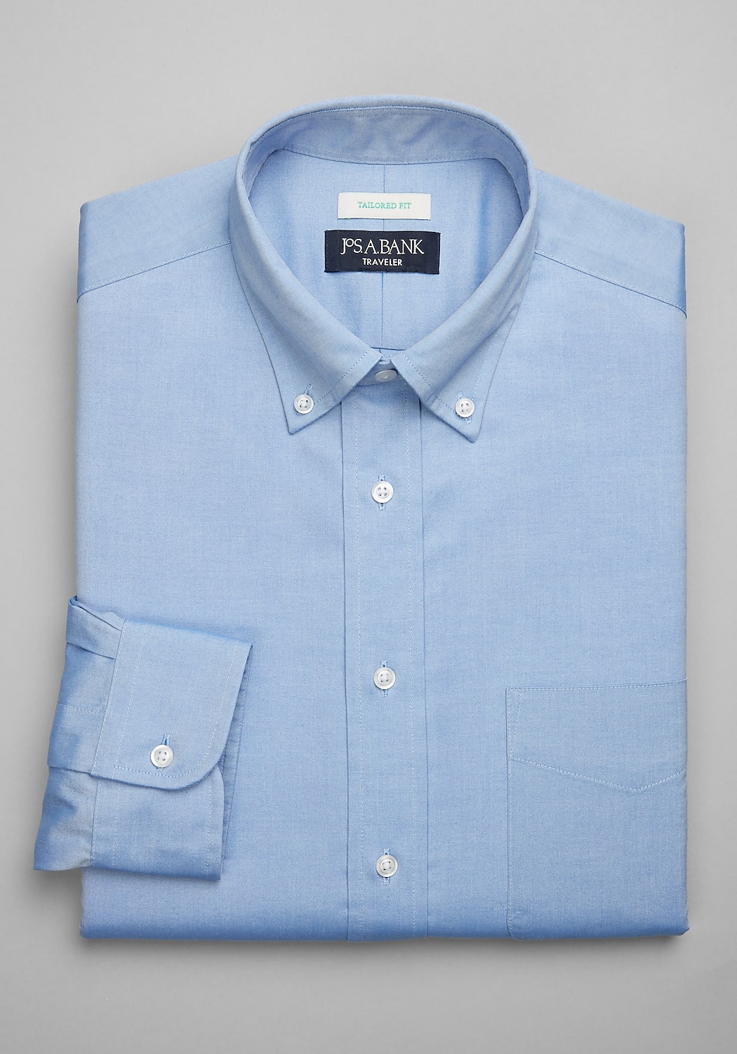 Traveler&reg; Collection Tailored Fit Button-Down Collar Solid Dress Shirt