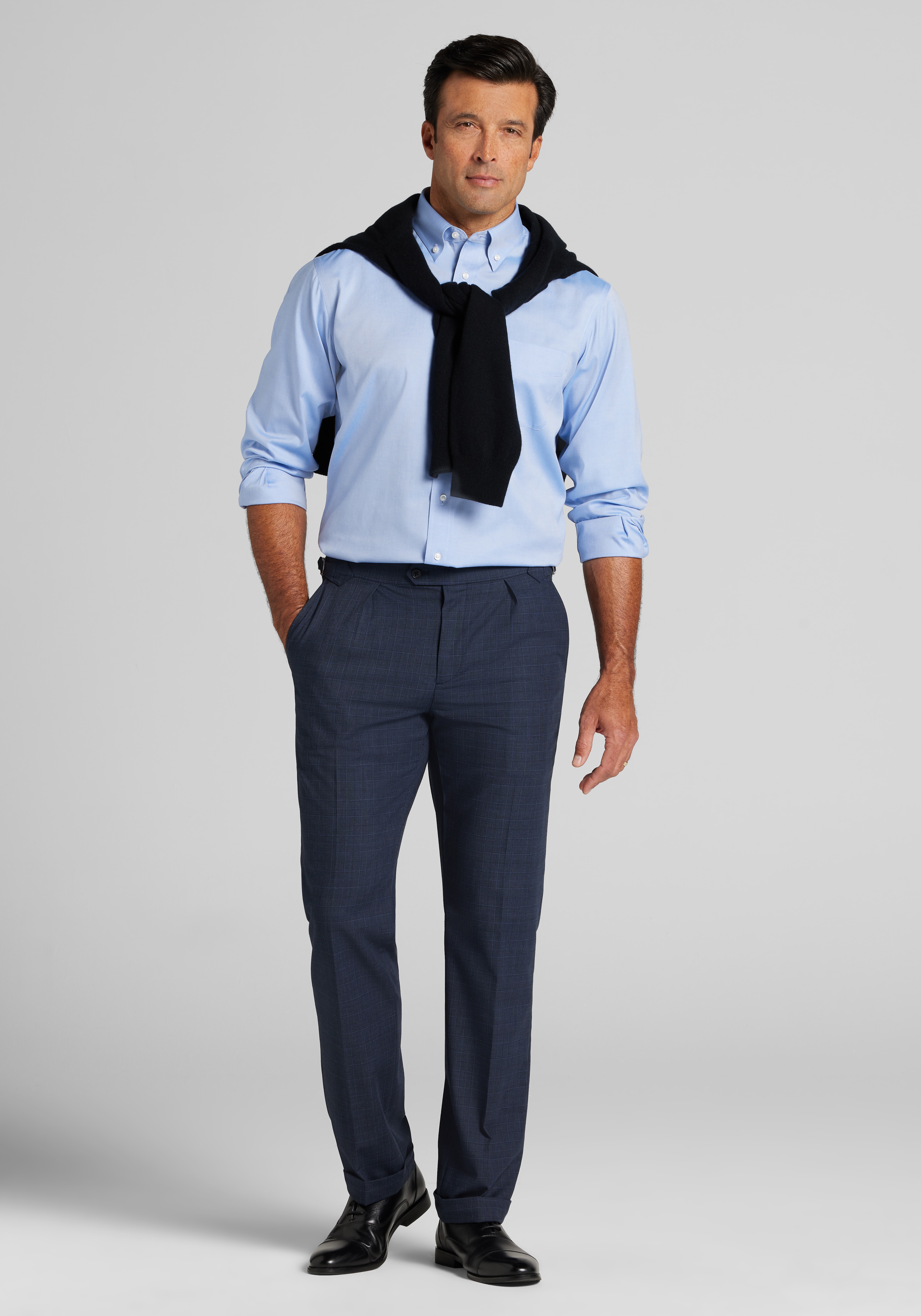 Traveler® Collection Tailored Fit Button-Down Collar Dress Shirt