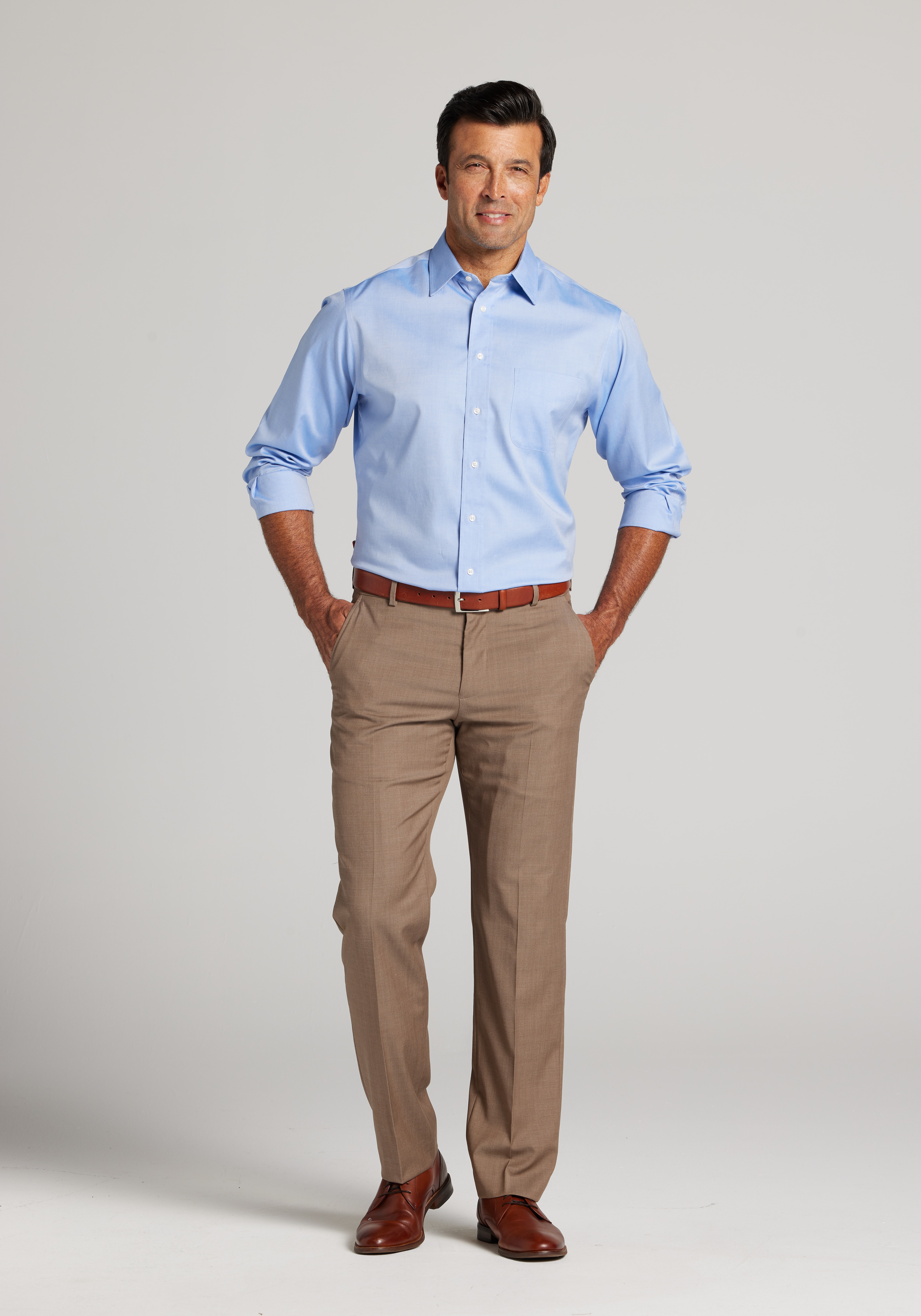 Traveler® Collection Tailored Fit Point Collar Dress Shirt