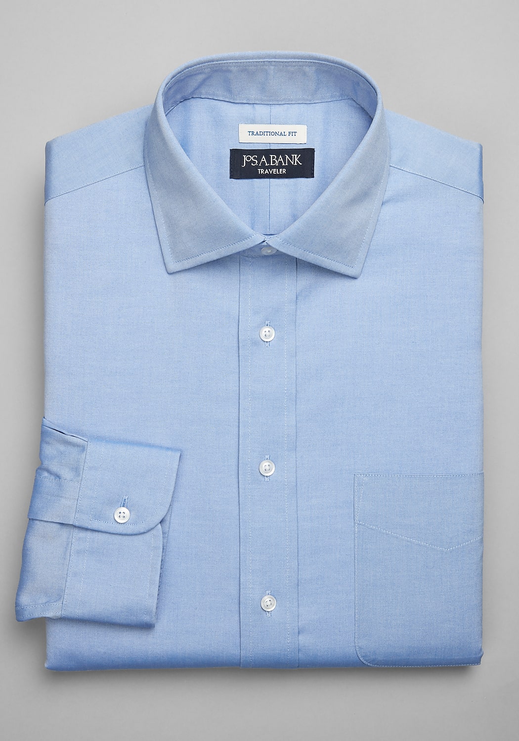 Traveler Collection Traditional Fit Spread Collar Solid Dress Shirt