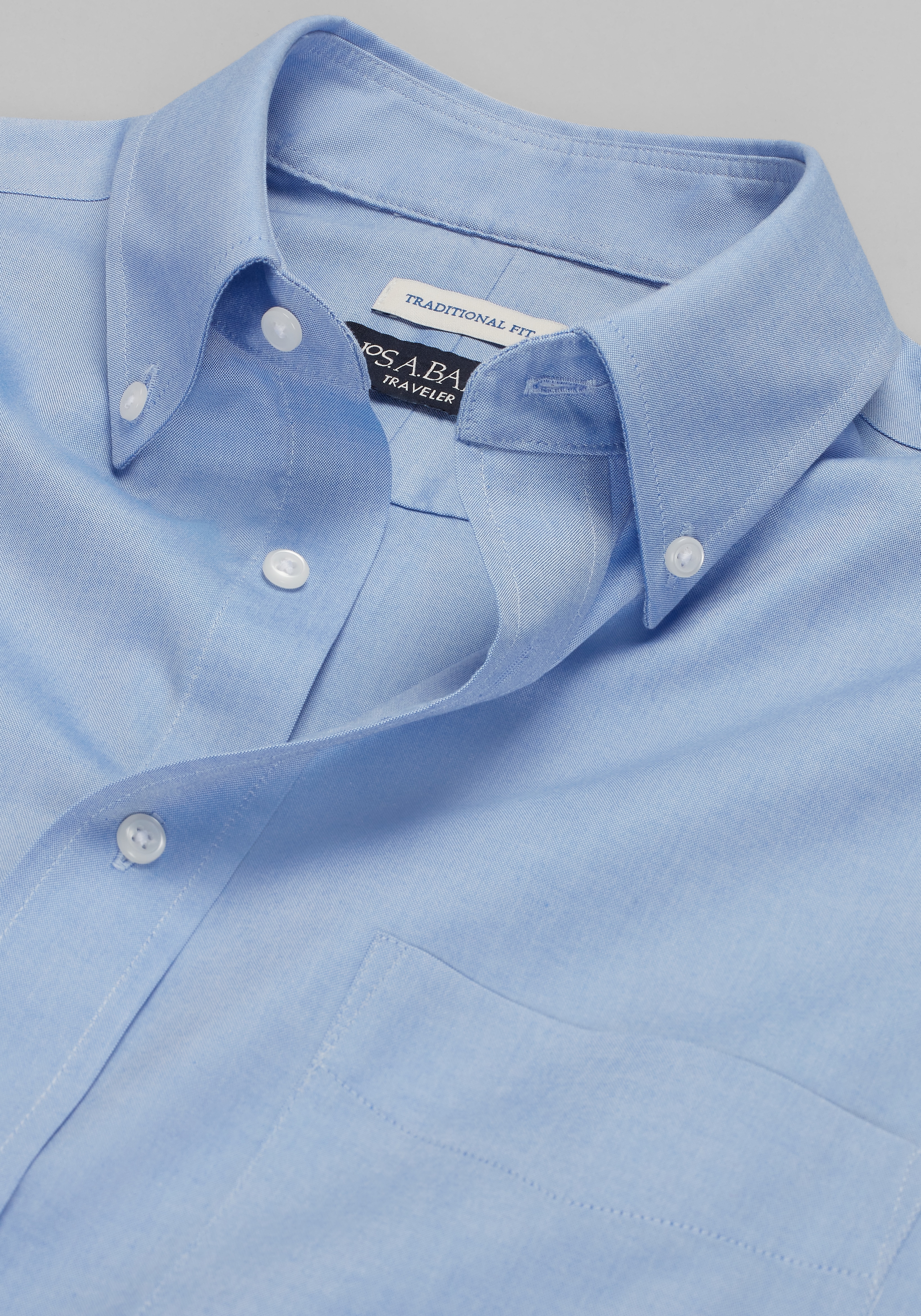 Traveler® Collection Traditional Fit Button-Down Collar Solid Dress Shirt - Big & Tall