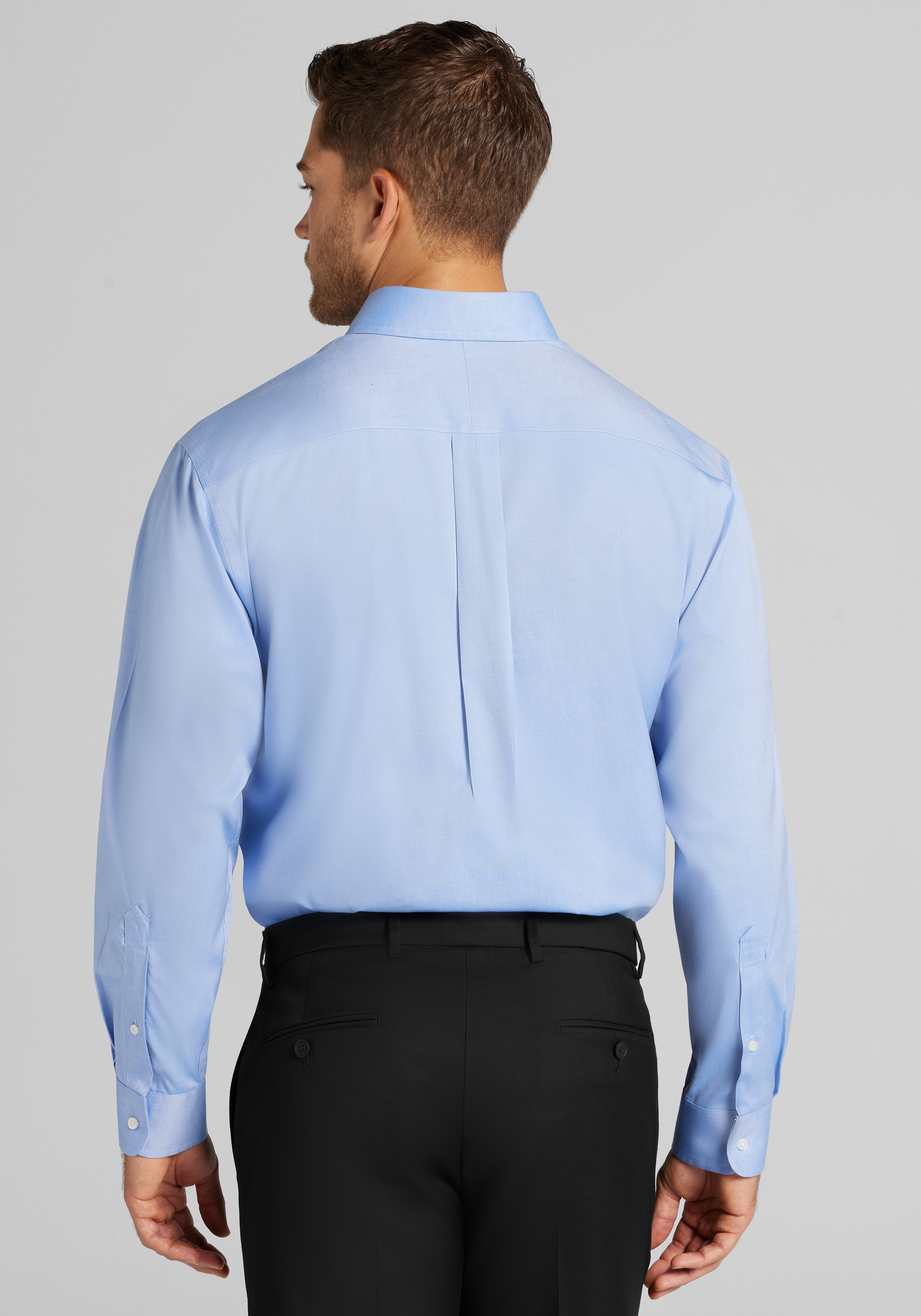 Traveler® Collection Traditional Fit Button-Down Collar Solid Dress Shirt