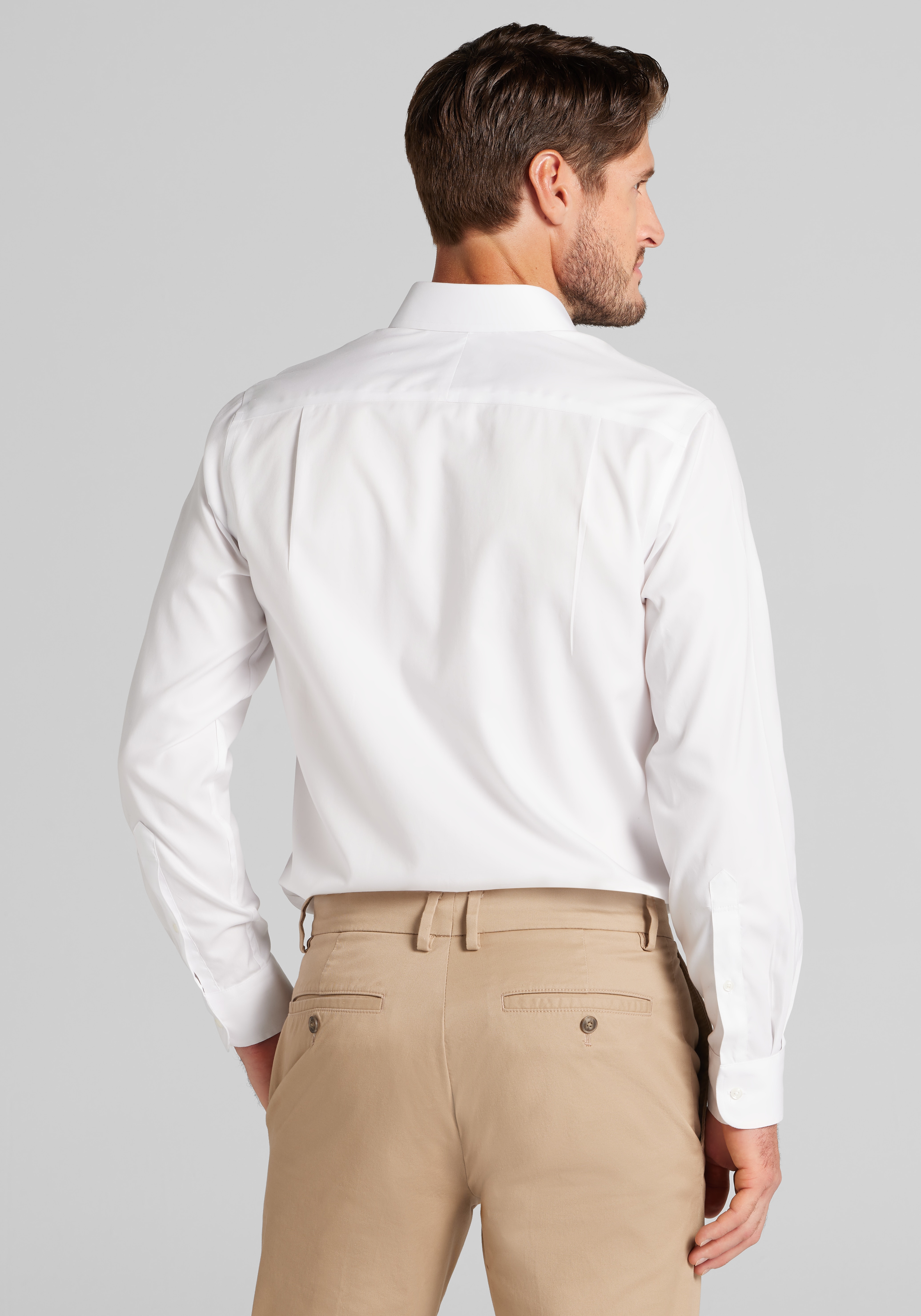 Traveler? Collection Slim Fit Point Collar Solid Dress Shirt