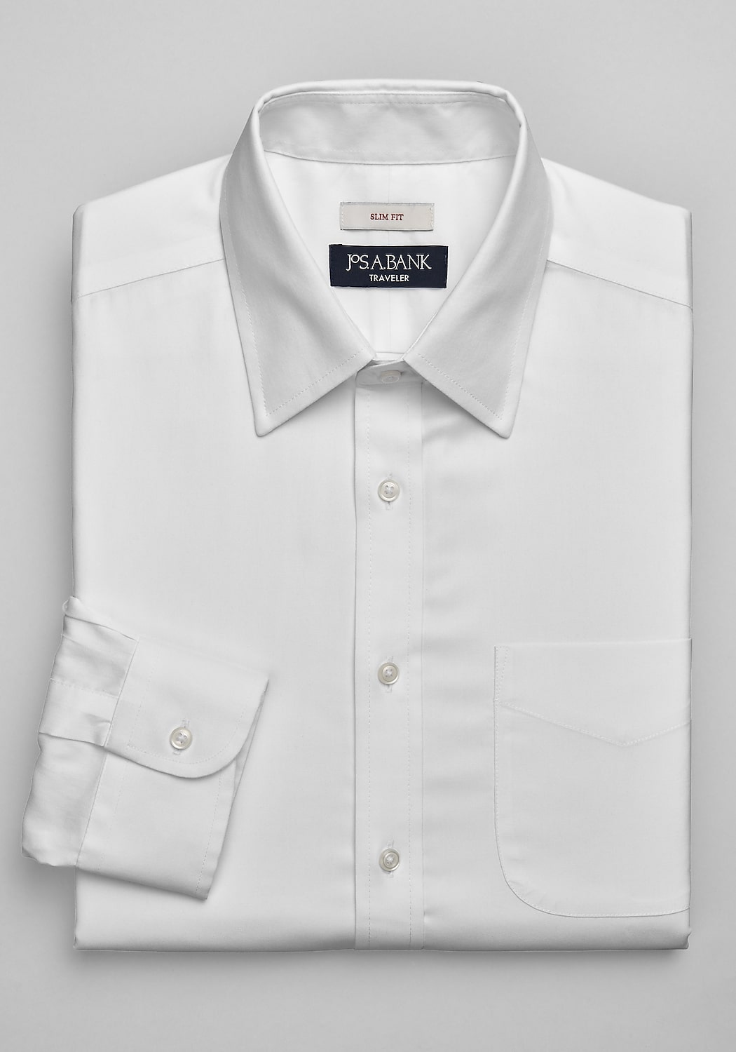 Traveler Collection Slim Fit Point Collar Solid Dress Shirt