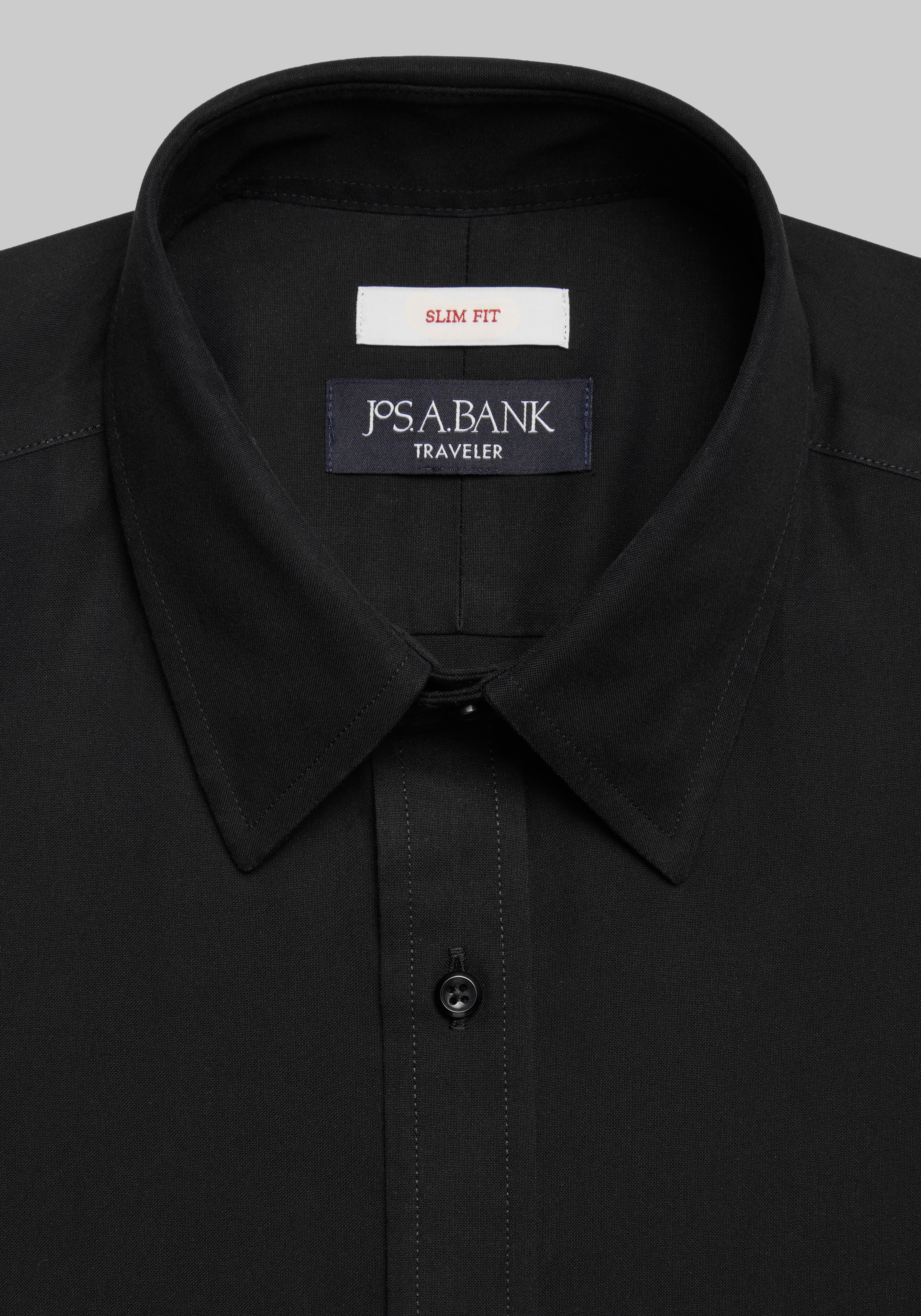 Traveler® Collection Slim Fit Point Collar Solid Dress Shirt