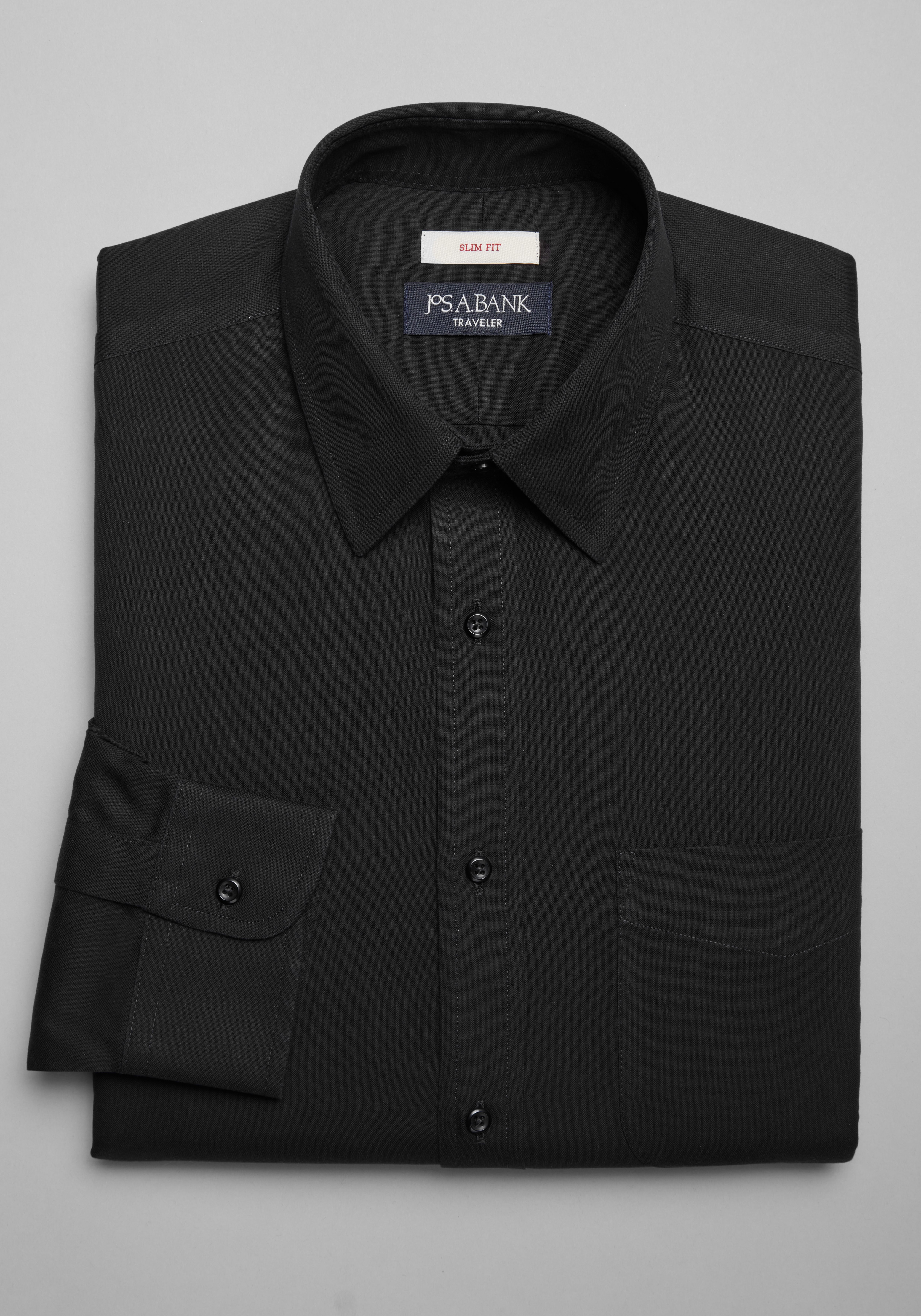 Black Slim Fit Dress Shirts