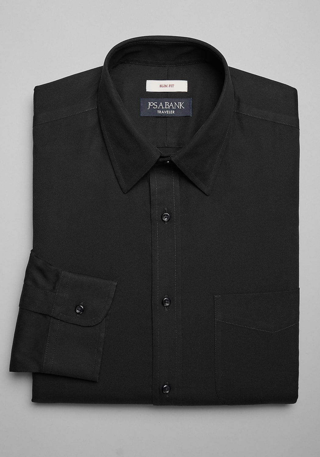 Traveler Collection Slim Fit Point Collar Solid Dress Shirt 