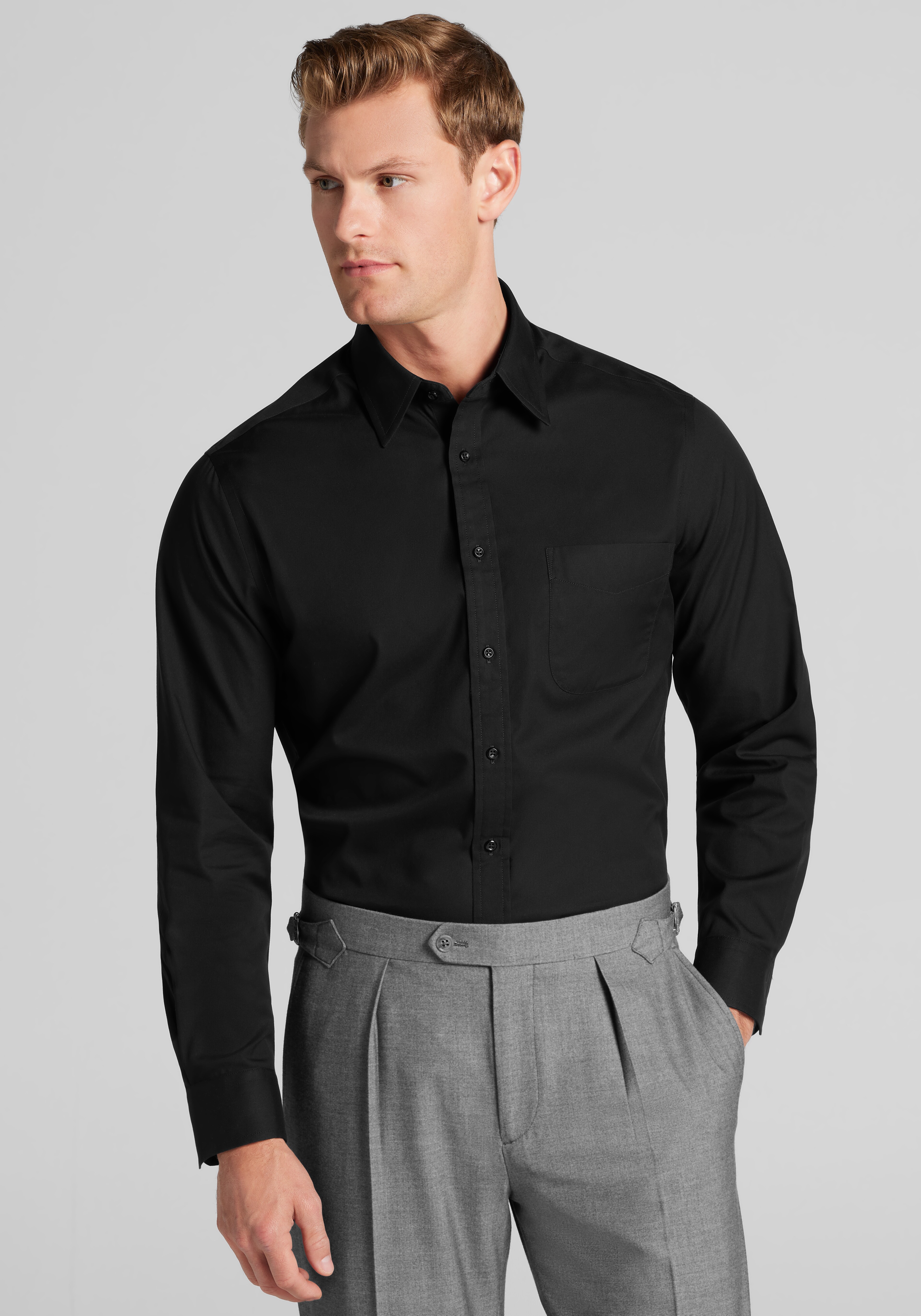 Traveler® Collection Slim Fit Solid Dress Shirt - Big & Tall