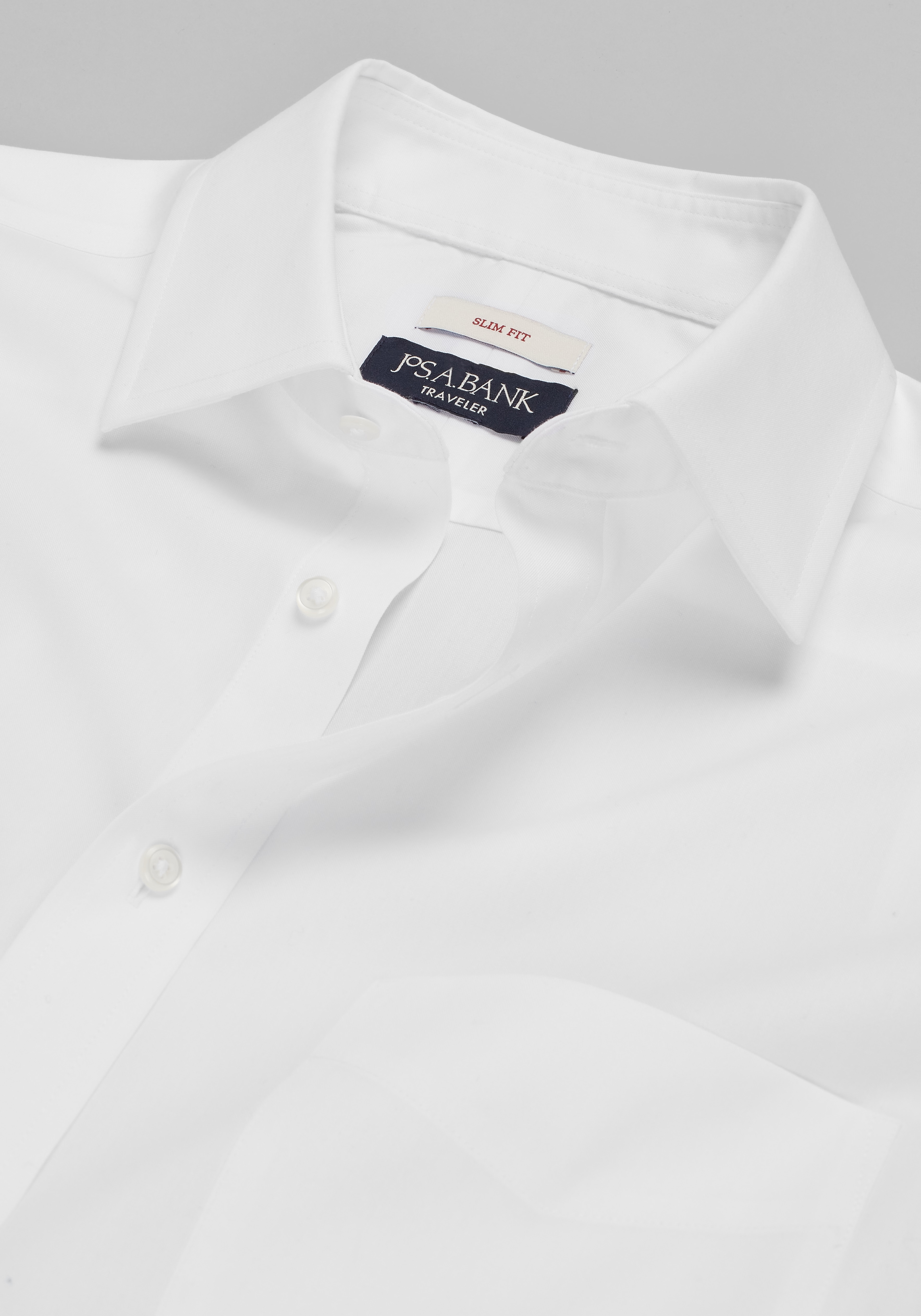 Traveler Collection Slim Fit Spread Collar Solid Dress Shirt