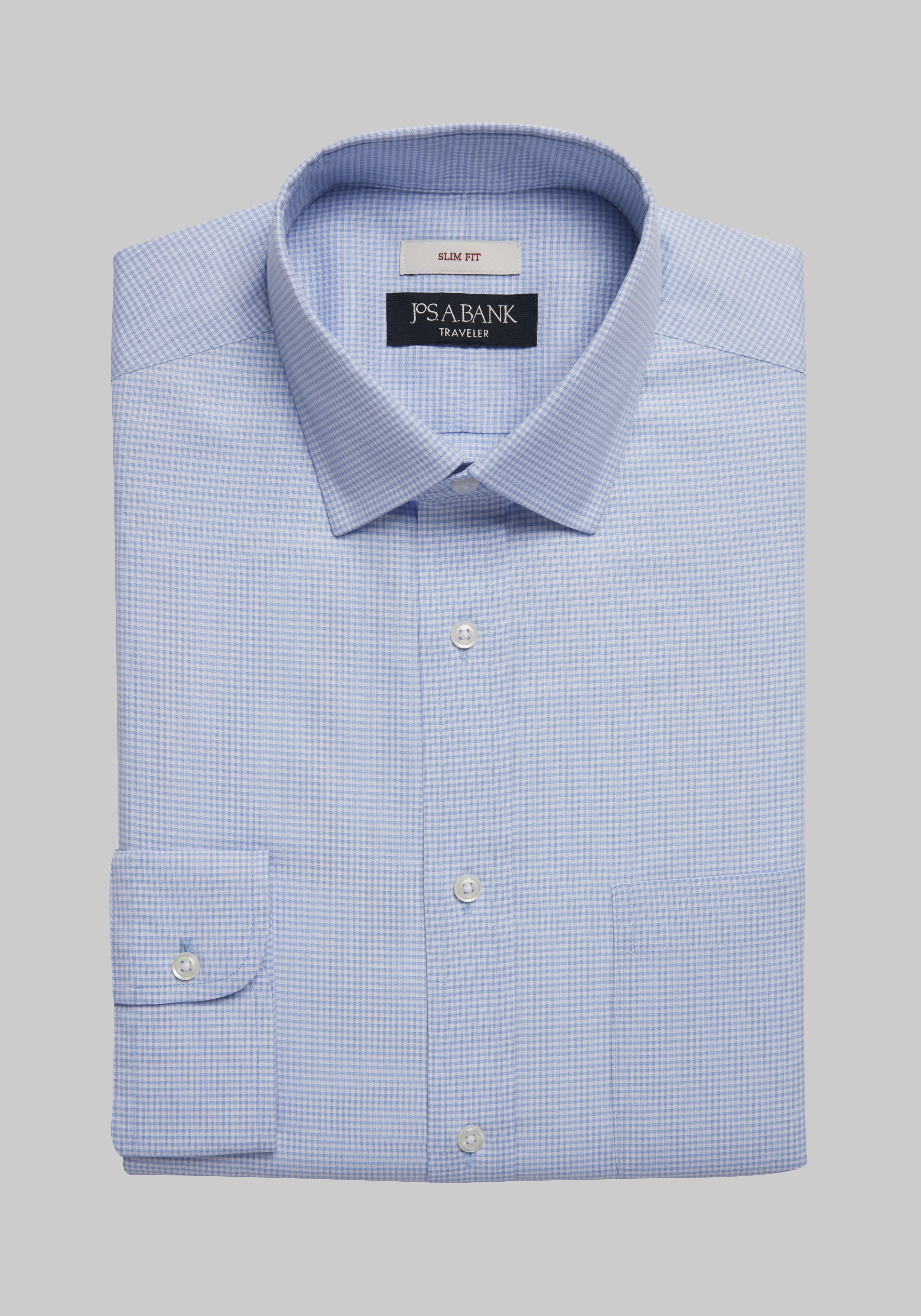 Tailored Fit Micro Stripe White Non Iron Men's Dress Shirt