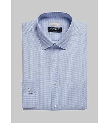 Traveler Collection Slim Fit Gingham Dress Shirt - Traveler Dress Shirts