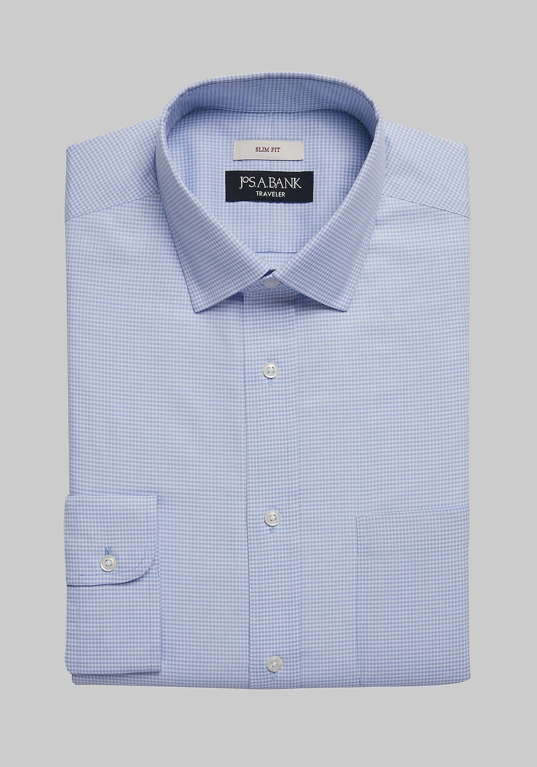 Traveler Collection Slim Fit Spread Collar Gingham Dress Shirt