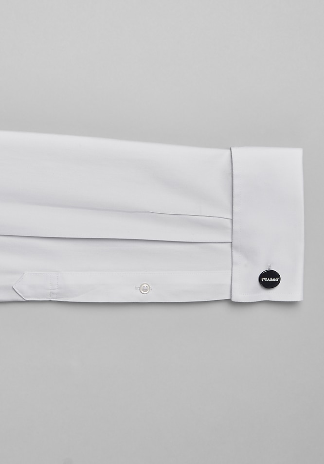 Traveler Collection Slim Fit Spread Collar French Cuff Solid Dress Shirt -  Missionary Package | Jos A Bank
