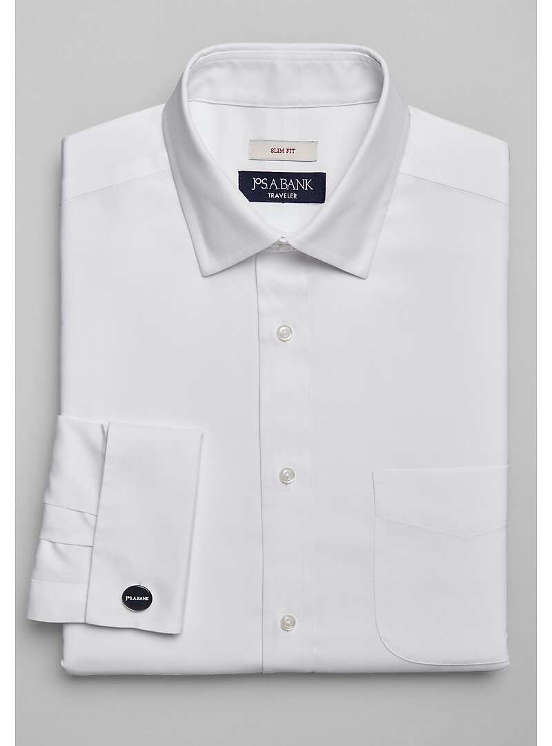 Traveler Collection Slim Fit Spread Collar French Cuff Dress Shirt