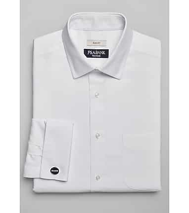 Traveler Collection Slim Fit Spread Collar French Cuff Dress Shirt