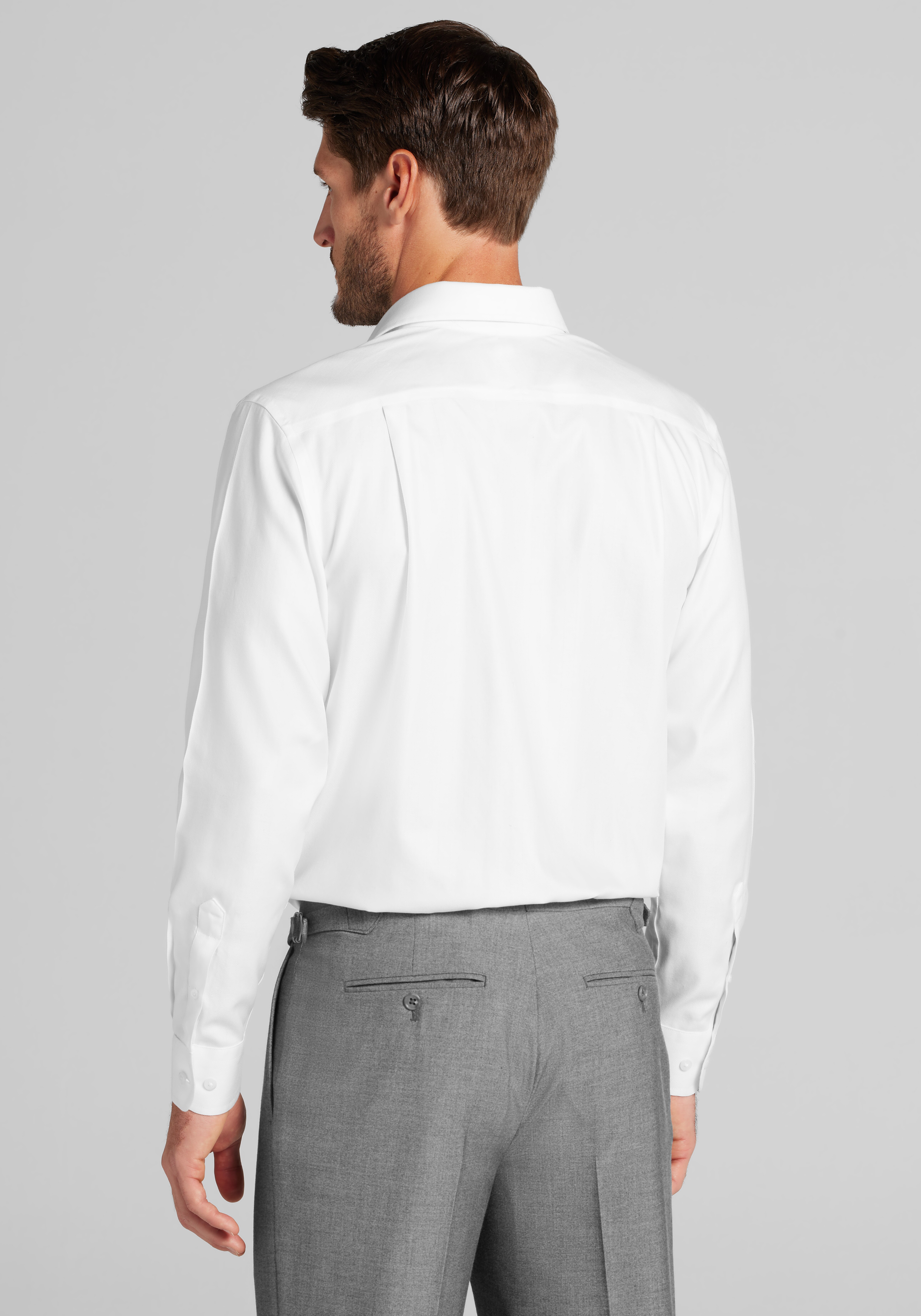 Reserve Collection Slim Fit Spread Collar Herringbone Dress Shirt