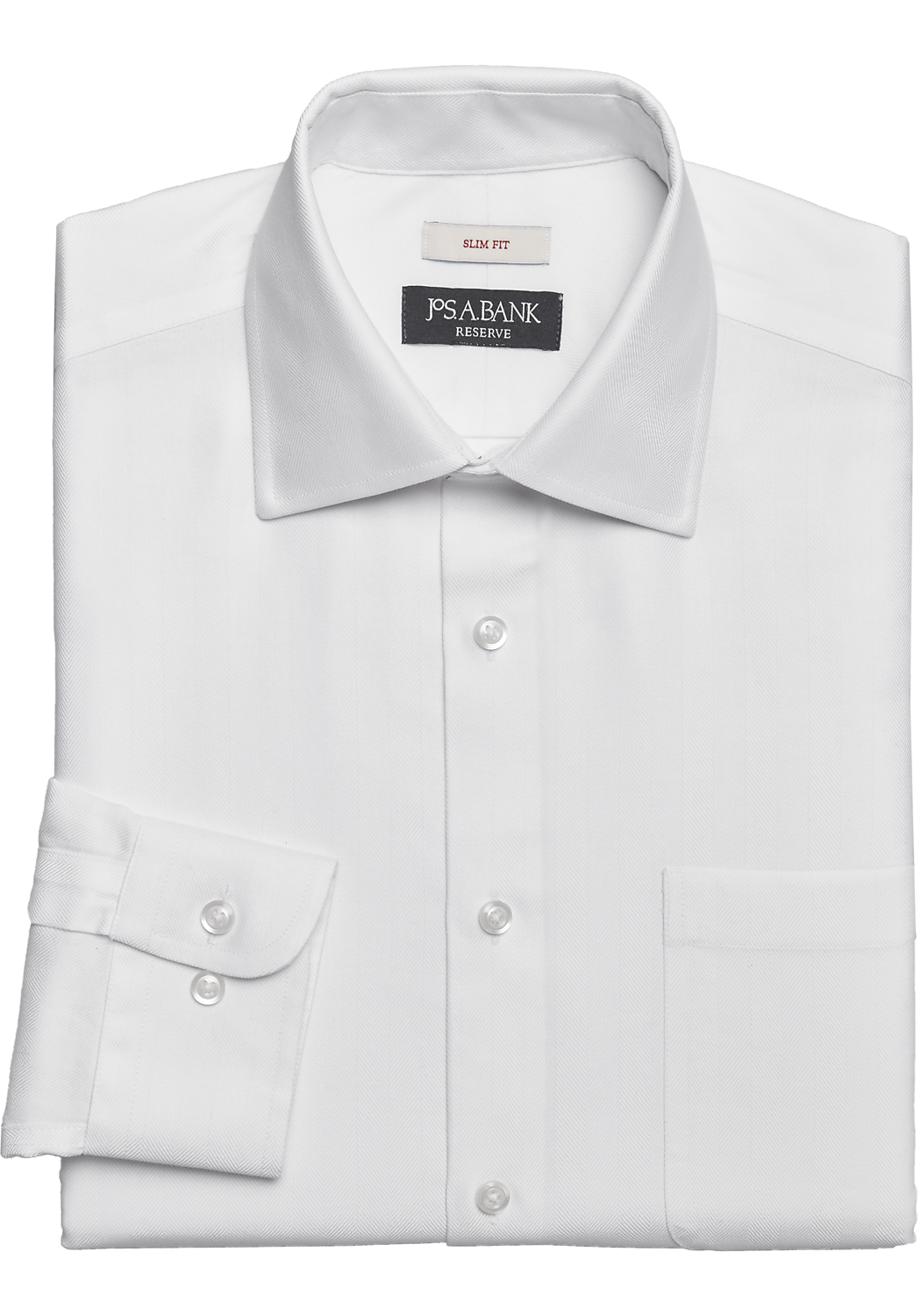 Reserve Collection Slim Fit Spread Collar Herringbone Dress Shirt