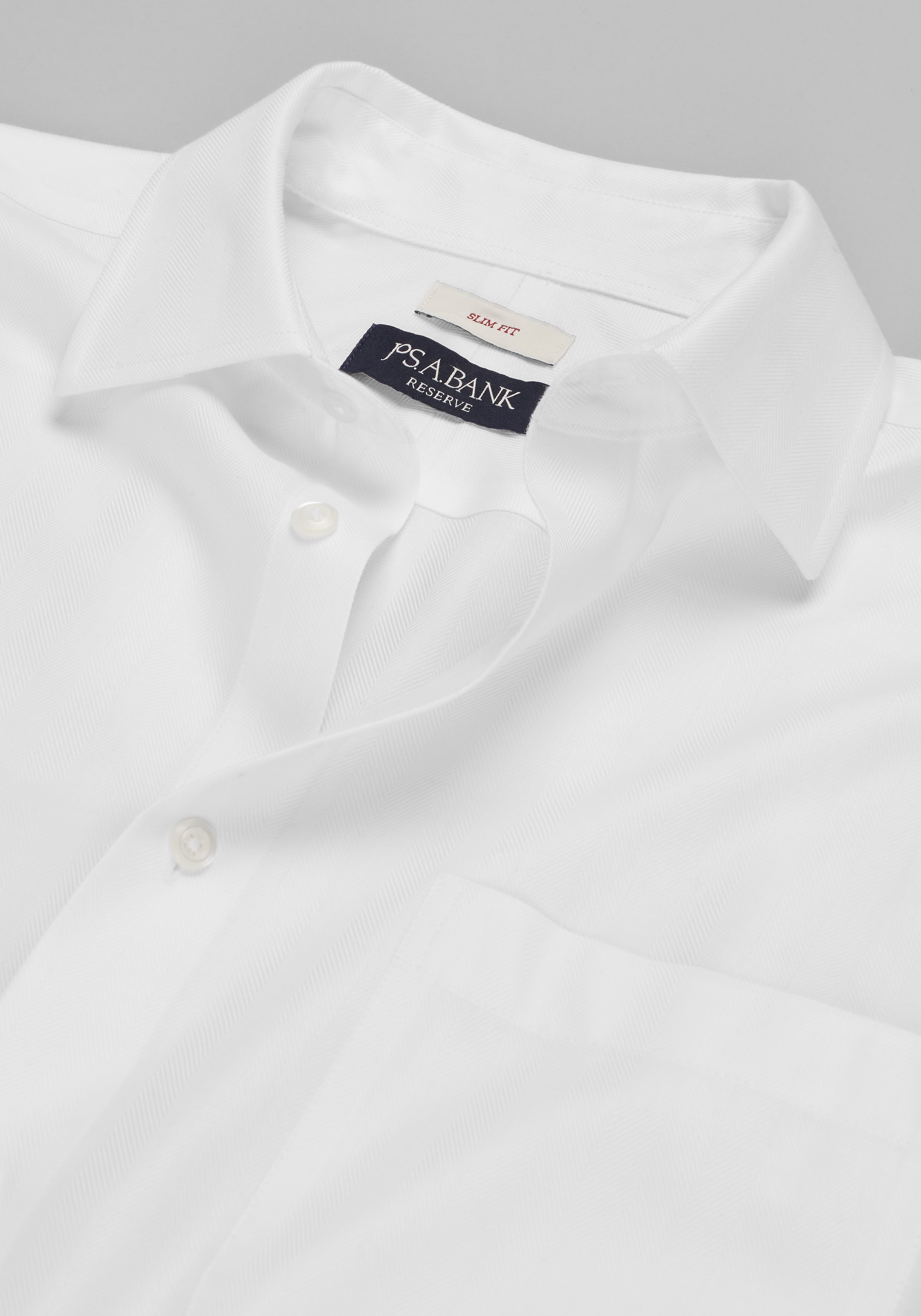 Reserve Collection Slim Fit Spread Collar Herringbone Dress Shirt