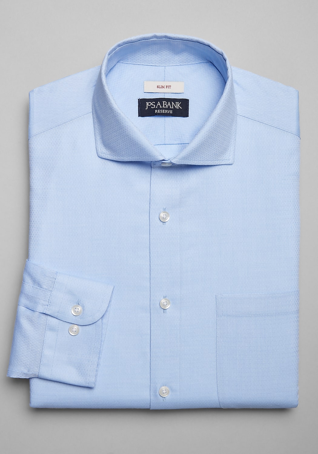 Reserve Collection Slim Fit Cutaway Collar Micro Pattern Dress Shirt CLEARANCE
