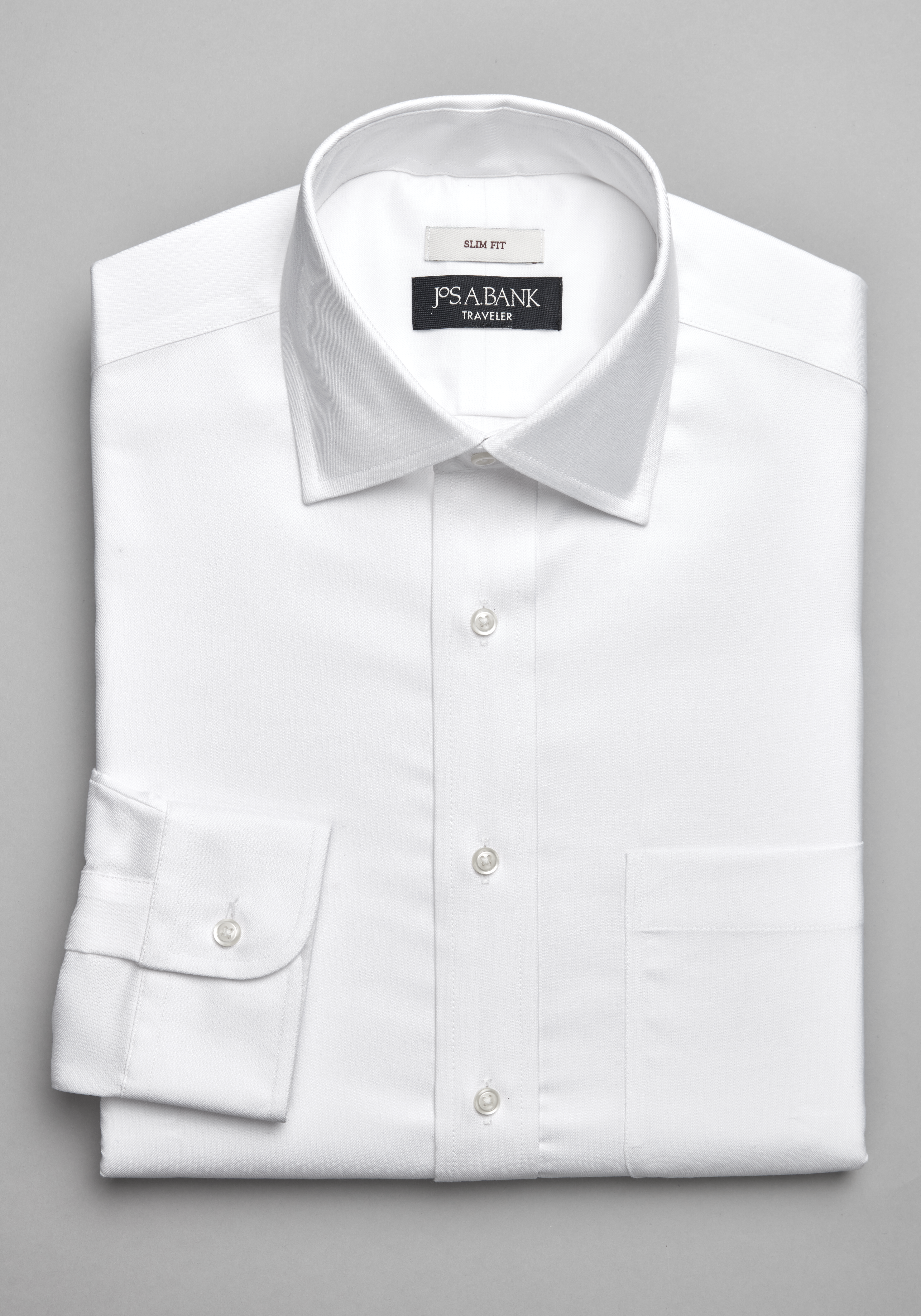 Men's Dress Shirts, Traveler COOLMOTION Slim Fit Spread Collar Solid Dress Shirt - Jos A Bank