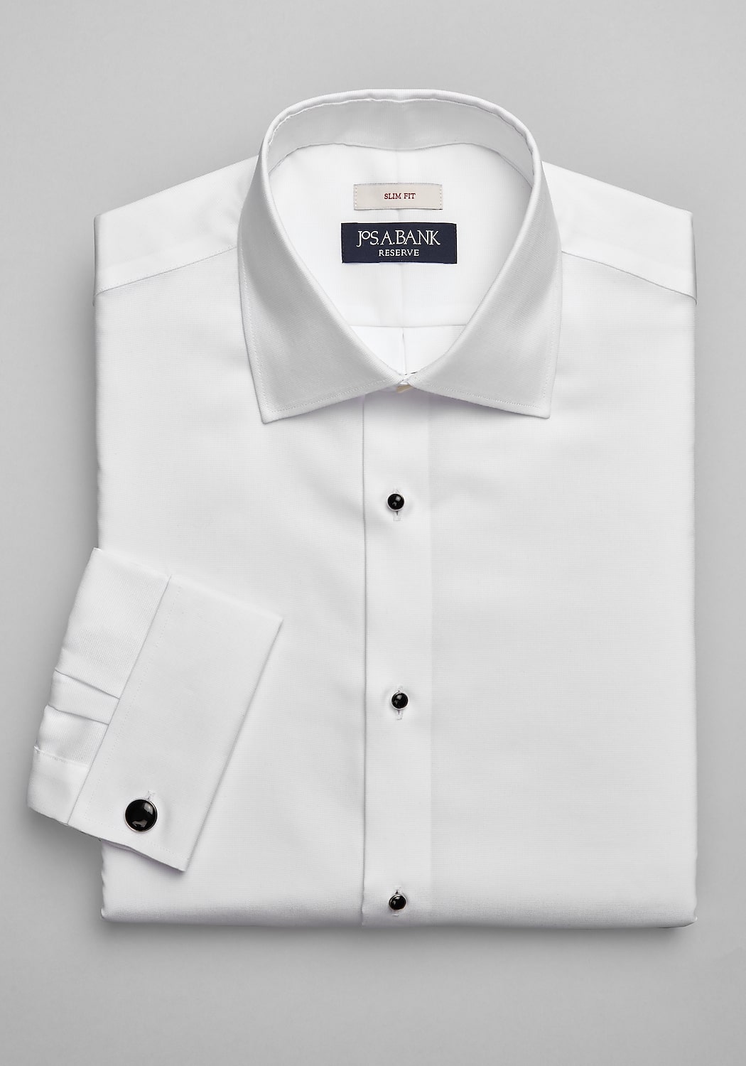 Reserve Collection Slim Fit Spread Collar French Cuff Formal Dress Shirt