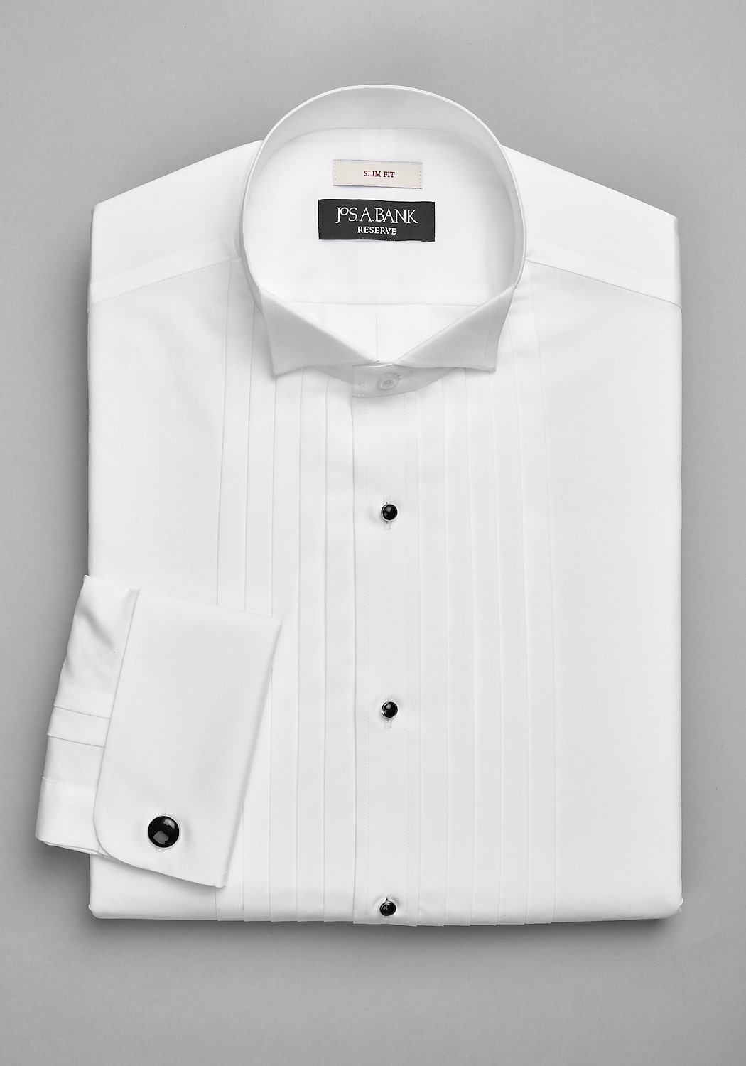 Reserve Collection Slim Fit Wing Collar French Cuff Formal Five-Pleat Dress Shirt