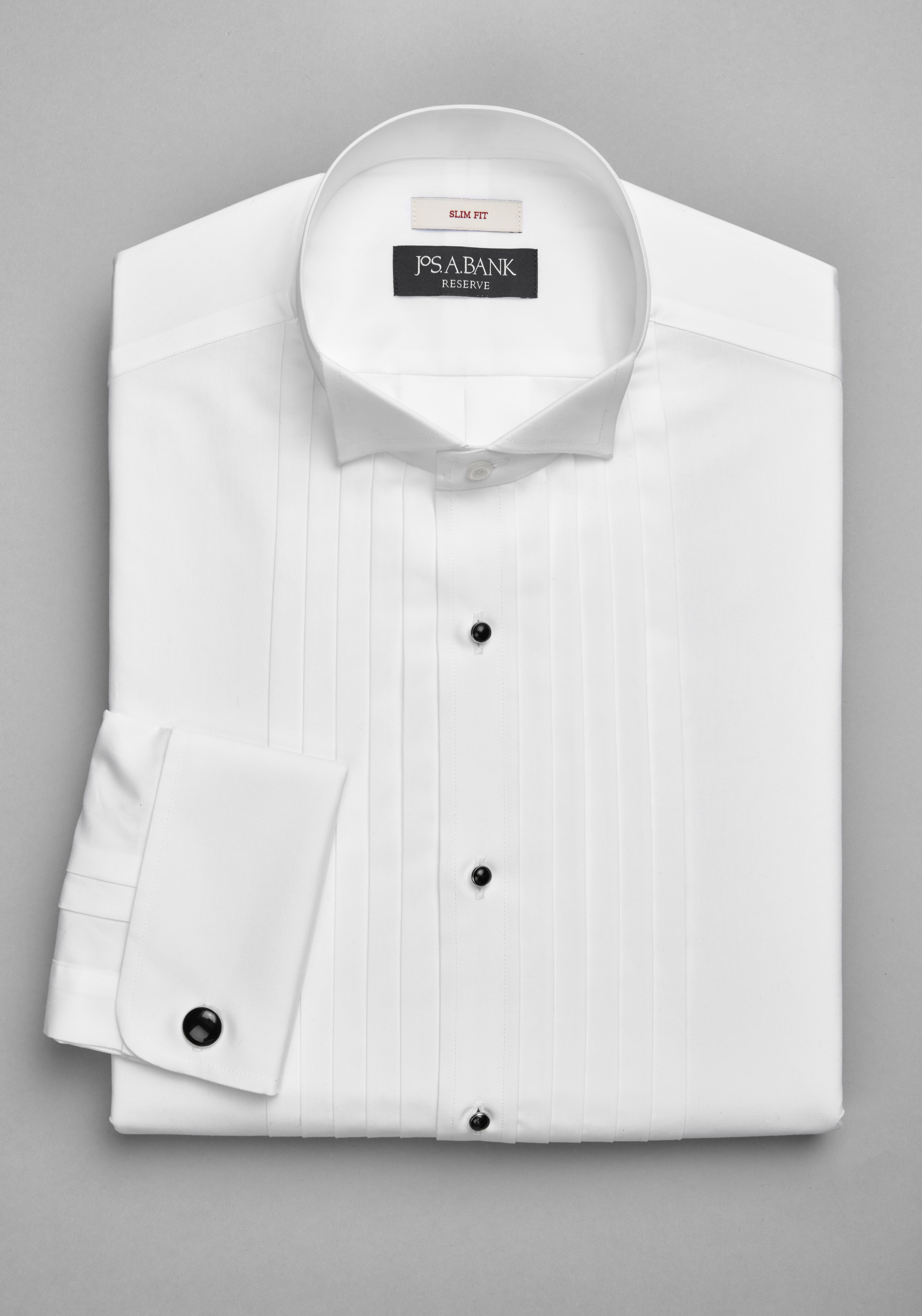 Reserve Collection Slim Fit Wing Collar French Cuff Formal Five-Pleat Dress Shirt CLEARANCE
