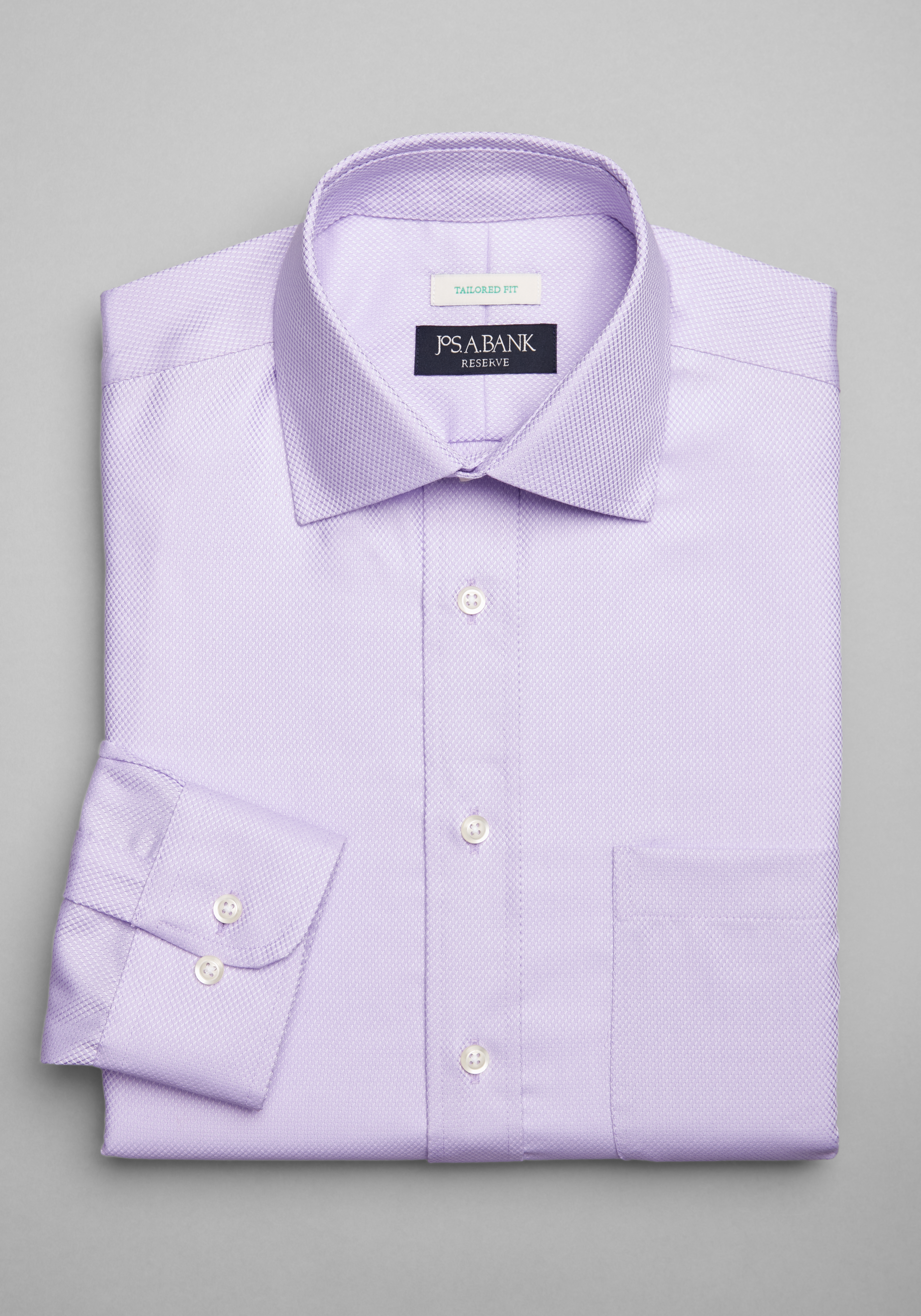 Reserve Collection Traditional Fit Herringbone Dress Shirt CLEARANCE