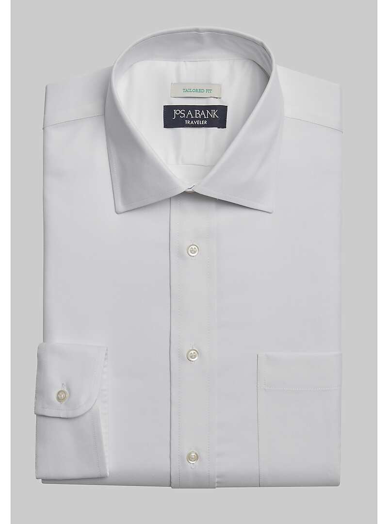 Traveler Collection Tailored Fit Twill Spread Collar Dress Shirt ...
