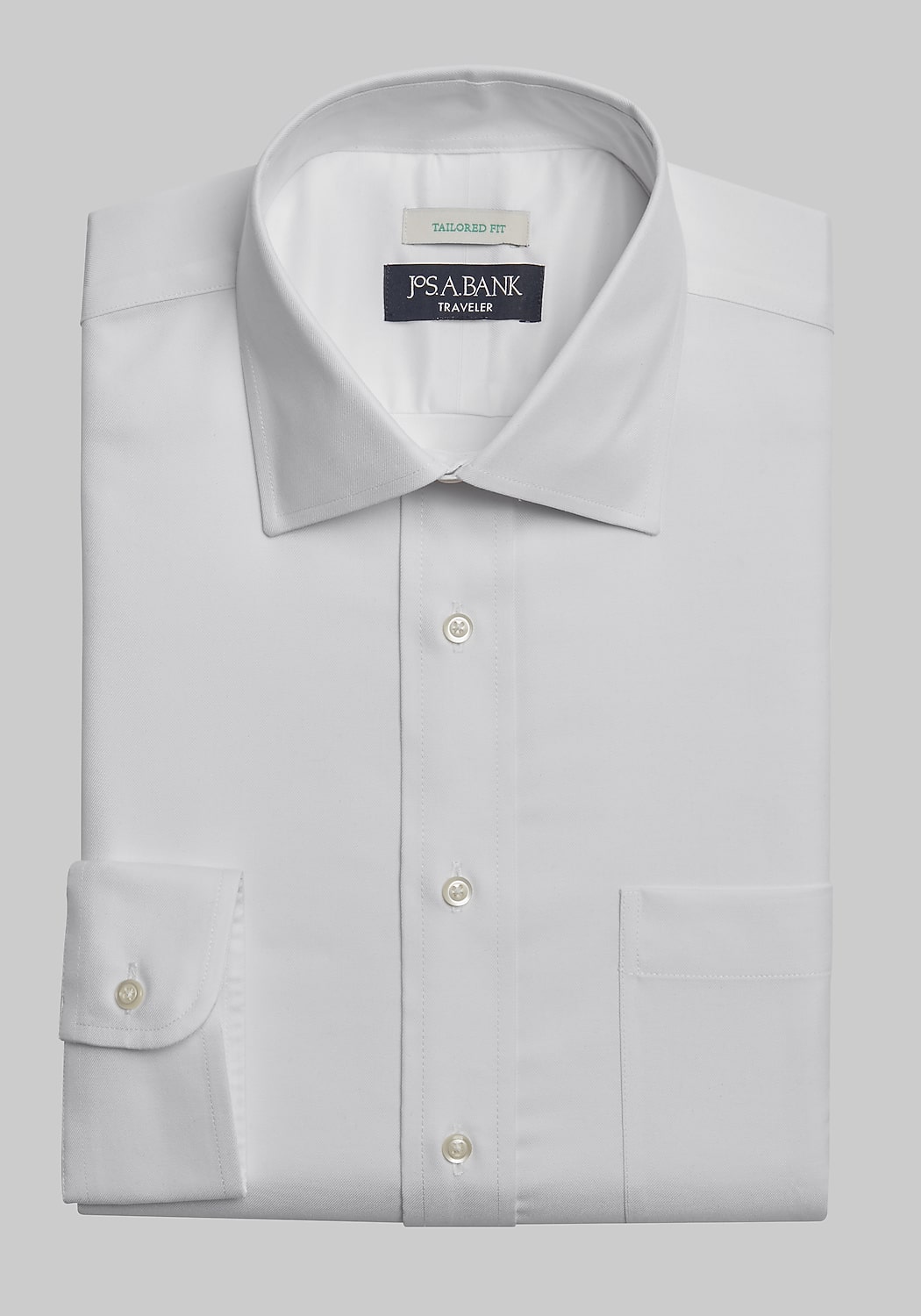 Traveler&reg; COOL<i>MOTION</i> Tailored Fit Twill Spread Collar Dress Shirt