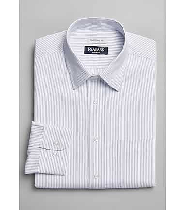 Mens grey cheap striped dress shirt