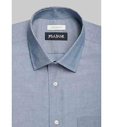 Jos. A. Bank Tailored Fit Spread Collar Chambray Dress Shirt