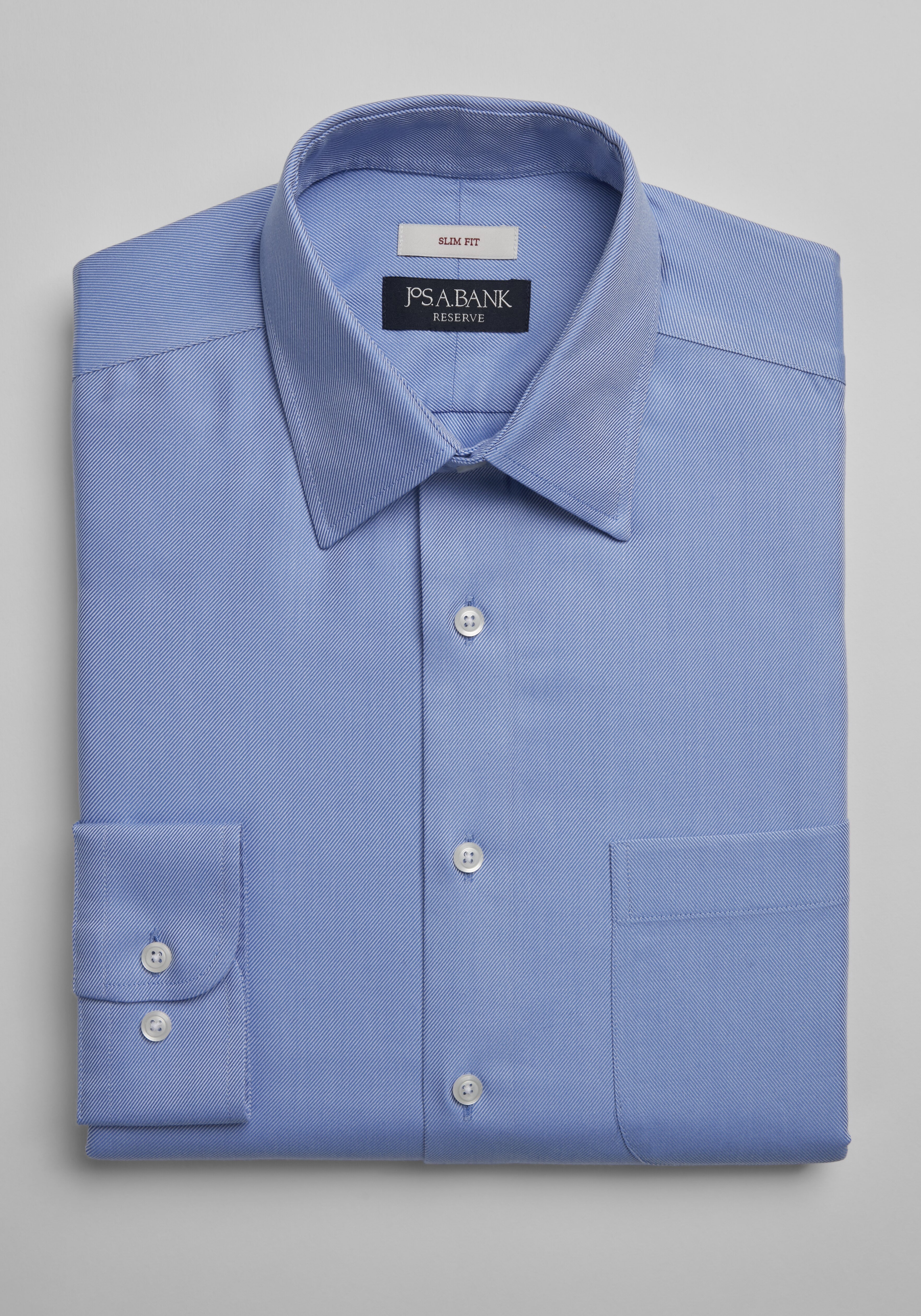 Reserve Collection Traditional Fit Herringbone Dress Shirt CLEARANCE