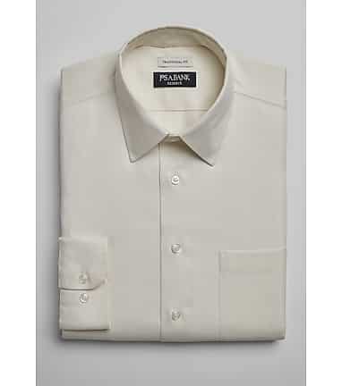 Reserve Collection Traditional Fit Herringbone Dress Shirt CLEARANCE