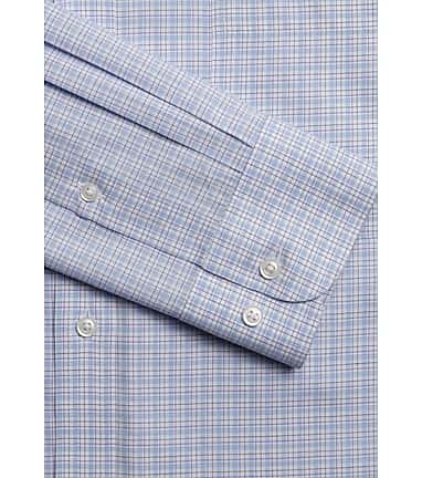 Traveler Collection Traditional Fit Button-Down Collar Mini Plaid Dress  Shirt