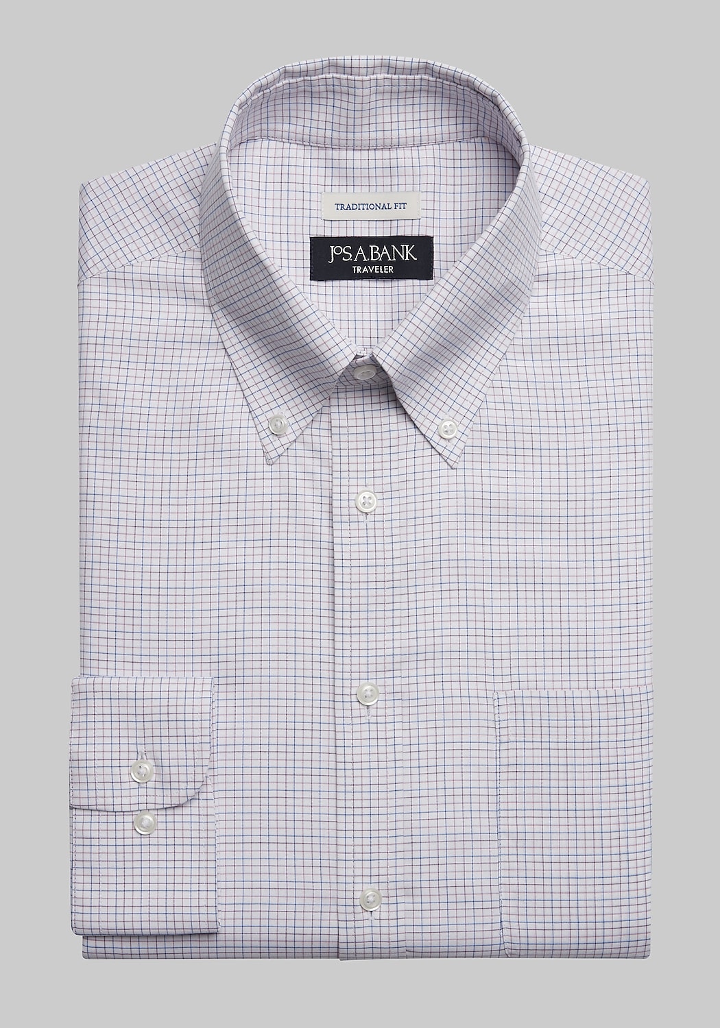 Traveler Collection Traditional Fit Button-down Collar Grid Dress Shirt CLEARANCE