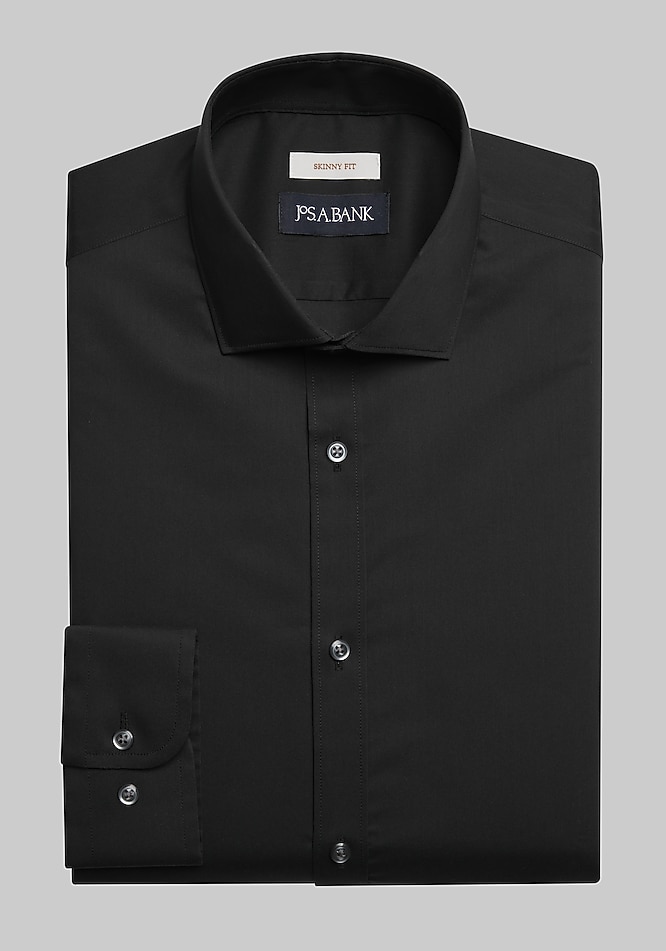 Men's Jos. A. Bank Skinny Fit Solid Dress Shirt at Jos. A. Bank, Black, Size 16 x 34/35