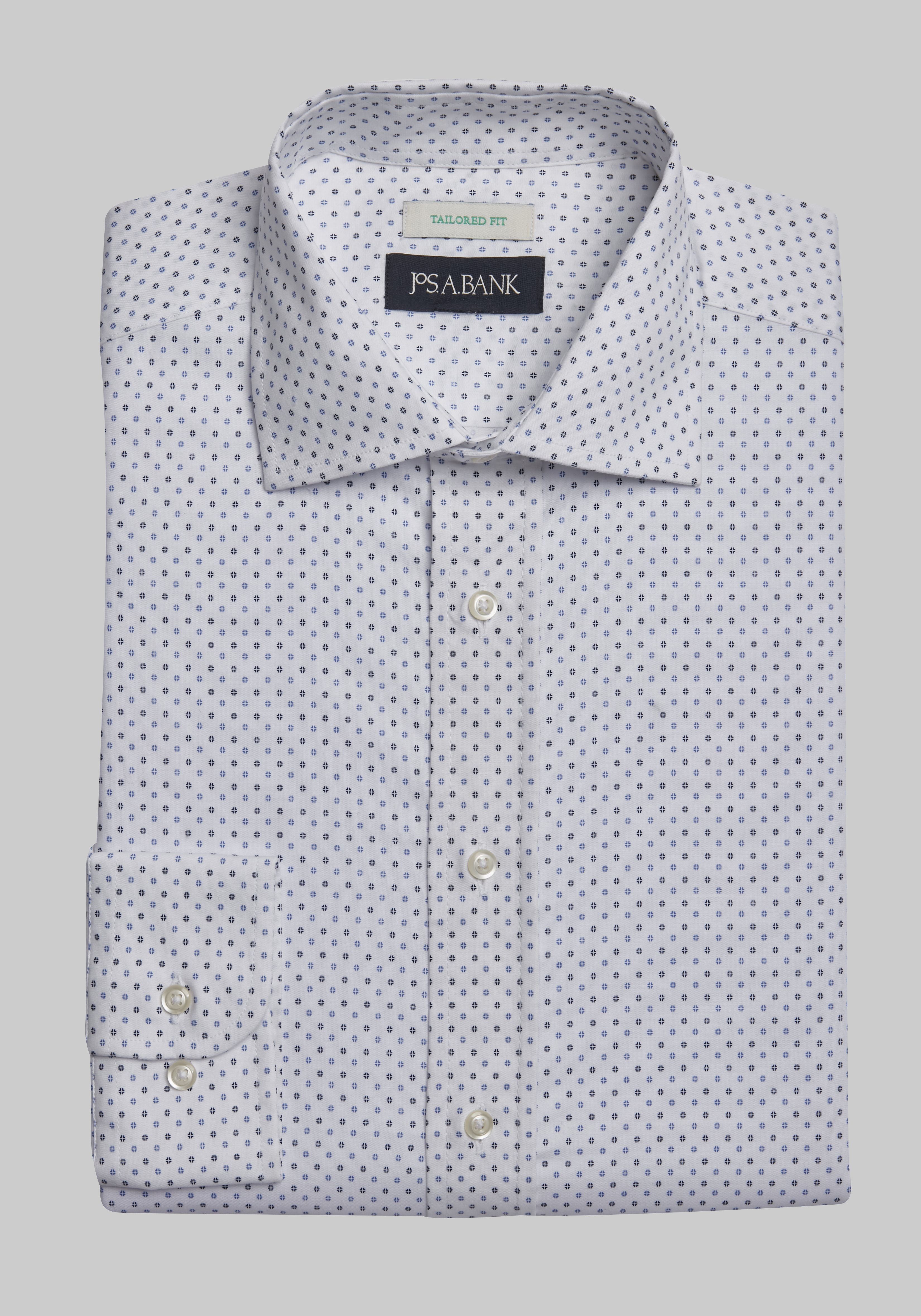 Men's CLEARANCE, Jos. A. Bank Tailored Fit Spread Collar Geo Dress Shirt CLEARANCE - Jos A Bank