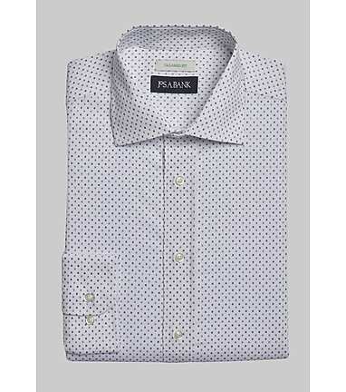 Men s Jos. A. Bank Tailored Fit Spread Collar Geo Dress Shirt at Jos. A. Bank Cream White Size 17 x 32 33