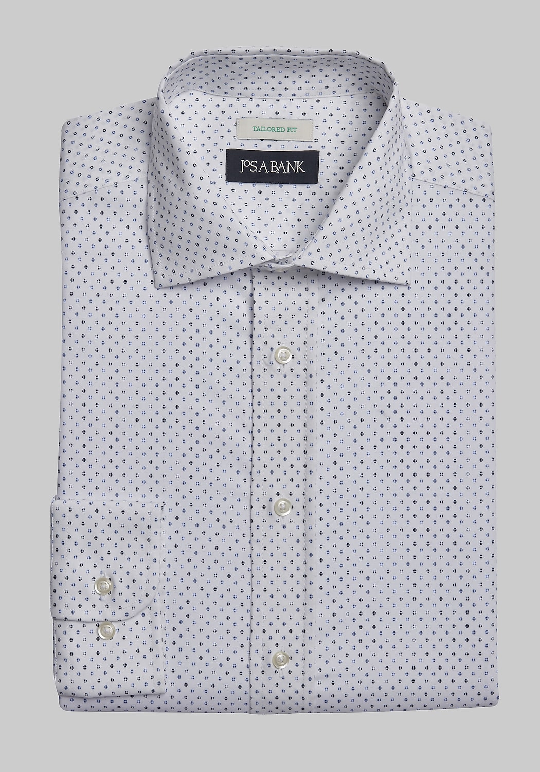 Jos. A. Bank Tailored Fit Spread Collar Geo Dress Shirt CLEARANCE