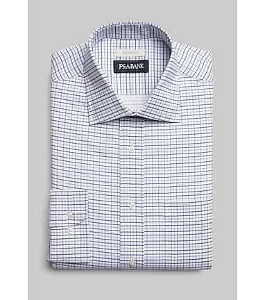 Jos. A. Bank Tailored Fit Check Spread Collar Print Dress Shirt