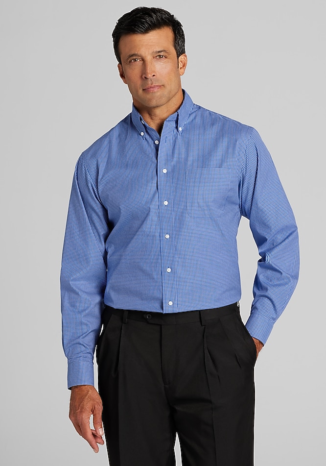Traveler® Collection Traditional Fit Button-Down Collar Mini Check